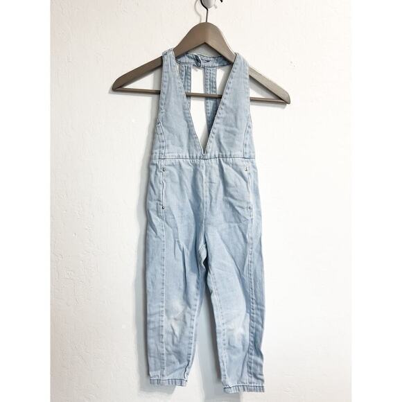 Chloe Denim Overalls Jumper Jeans Girls Kids 5 Blue Pants - Picture 1 of 15